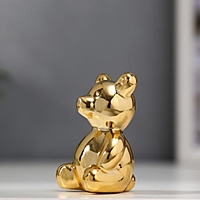 Сувенир керамика "Золотой медвежонок" 5,5х3,5х3,3 см