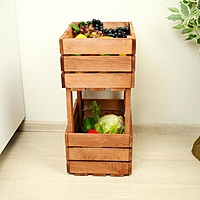 Ящик для овощей, 30 × 40 × 60 см, деревянный, двухуровневый