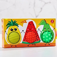 Подарочный набор развивающих мячиков "Фруктовая тусовка" 3 шт.