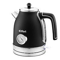 Чайник электрический Kitfort KT-6102-1, 2150 Вт, 1.7 л, металл, автоотключение, чёрный
