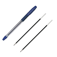 Набор ручка шариковая Pilot, синяя, 0.7мм + 2 смен. стержня