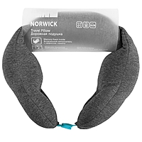 Дорожная подушка Norwick, размер 55х13х7 см, цвет серый, голубой