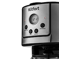 Кофеварка Kitfort KT-732, капельная, 900 Вт, 1.5 л, серебристо-чёрная