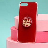 Набор попсокет и чехол для iPhone 7, 8 plus «С Новым Годом», 7,7 × 15,8 см