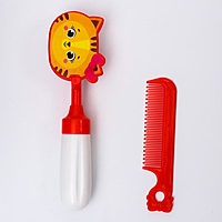 Набор расчёсок  "Мяу", 2 предмета: расчёска с зубчиками + щётка