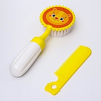 Набор расчёсок  "Львёнок", 2 предмета: расчёска с зубчиками + щётка