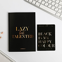 Набор обложка для паспорта и ежедневник "Black is my happy color"