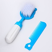 Набор расчёсок  "Бегемотик", 2 предмета: расчёска с зубчиками + щётка