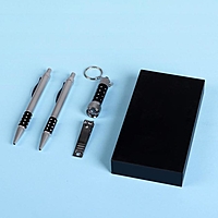 Набор подарочный 4в1 (2 ручки, кусачки, фонарик черный)