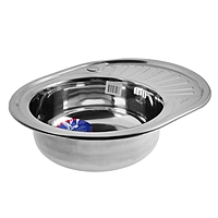 Мойка кухонная MIXLINE 528190, врезная, 0.6 мм, 57х45х16 см, левая, вып. 3 1/2", с сифоном