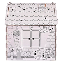 Дом-раскраска из картона "Пожарная станция"