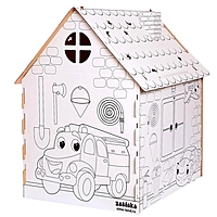 Дом-раскраска из картона "Пожарная станция"