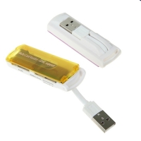 Картридер USB универсальный для карт памяти SD/CF/M2, МИКС