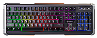 Клавиатура Oklick 710G BLACK DEATH черный/серый, USB Multimedia for gamer LED