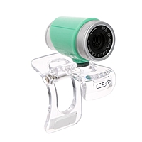 Веб-камера CBR CW 830M Green, 0.3 МП, 640х480, USB 2.0, микрофон, зеленая