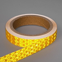 Светоотражающая лента, самоклеящаяся, желтая, 2 см х 8 м