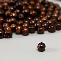 Бусины деревянные "Астра" круглые, 10 мм, 50 гр, тёмно-коричневый