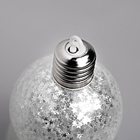 Елочный шар со светодиодами "Звездочки серебряные", d=8 см, БЕЛЫЙ