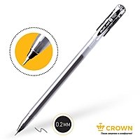 Ручка гелевая стандарт Crown Multi чёрная узел-игла 0,4мм одноразовая