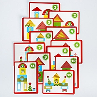 Детский развивающий игровой набор "Новогодний городок" EVA+карточки