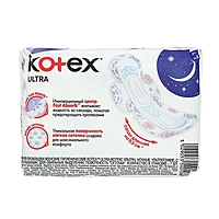 Прокладки «Kotex» Night Ultra Soft & Dry с крылышками, 7 шт/уп