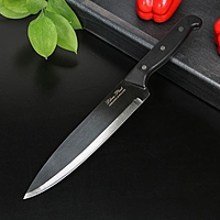 Нож кухонный «Классик», шеф, лезвие 19 см, черная пластиковая ручка