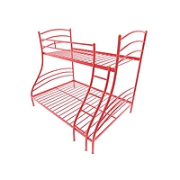 Двухъярусная кровать «Глория», 140 × 190 см, каркас металл, лестница справа, цвет красный