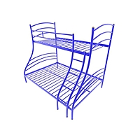 Двухъярусная кровать «Глория», 120 × 190 см, каркас металл, лестница справа, цвет синий
