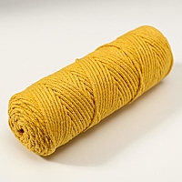Шнур для вязания без сердечника 100% хлопок, ширина 3мм 100м/250гр (Горчица)