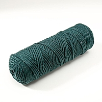 Шнур для вязания без сердечника 100% хлопок, ширина 3мм 100м/250гр (Изумруд)