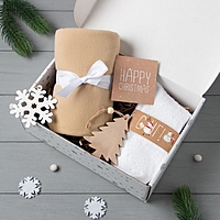 Набор подарочный "Снеговики" плед и акс