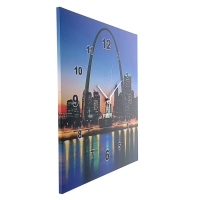 Настенные часы-картина 3 в 1 "Берег ночного города", 30 × 30 см