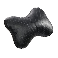 Подушка автомобильная, для шеи, экокожа перфорированная, черный 18х26 см