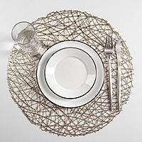Набор салфеток кухонных 4 шт "Паутинка" 38х38 см, цвет золото