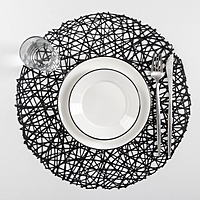 Набор салфеток кухонных 4 шт "Паутинка" 38х38 см, цвет черный