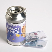 Копилка-бидон «Космическое молоко», 14,5 х 8 см