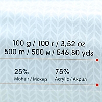 Пряжа "Angora Active" 25% мохер, 75% акрил  500м/100гр (851 бел-красн-коричн)