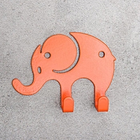Вешалка интерьерная, детская Слон, оранжевый,