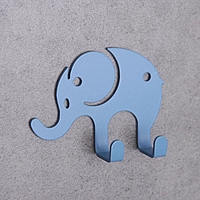 Вешалка интерьерная, детская Слон, голубой,