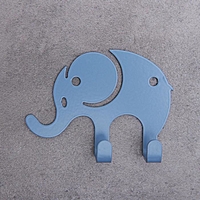 Вешалка интерьерная, детская Слон, голубой,