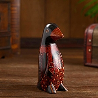 Интерьерный сувенир "Пингвинчик" дерево, батик 13 см