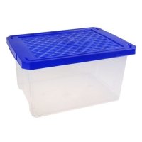 Ящик для хранения с синей крышкой, прямоугольный 17 л Optima