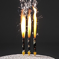 Набор тортовых свечей "Праздничные фонтаны со звёздами" 12,5 см (3 шт)