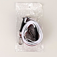 Ручка для сумки стропа на кож вставке с карабинами 140*3,8см белый/чёрн/красн/серебро