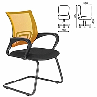 Кресло для приемных BRABIX "Fly CF-100", оранжевое/черное, 532088