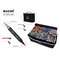 Маркер худож набор Mazari FANTASIA 240цв(2маркера-блендера) (2ст:пулевид 3.0/клиновид 6.2)