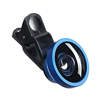 Линза для телефона Selfi Cam lens, для фронтальной камеры, с прищепкой, синяя