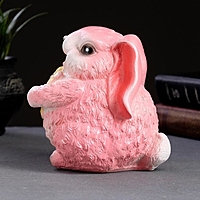 Копилка "Кролик с бантиком" розовый, 15см