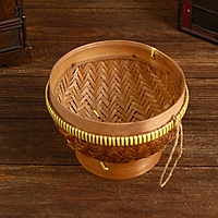 Корзинка плетёная, бамбук "Гунтур" 19x19х13 см