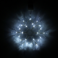 Фигура "Снежинка" d=25 см, пластик, 30 LED, 220V, контрол. 8р. БЕЛЫЙ